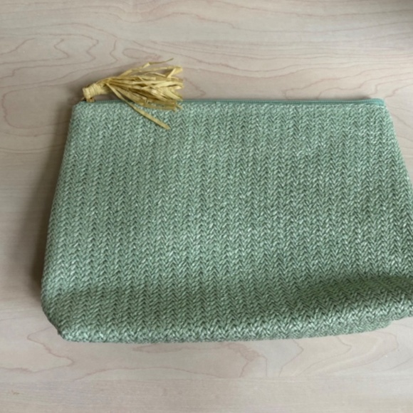 New Sharif Celadon Leather Embroidered Floral Bag, Anuschka Blue Wallet & Clutch - Picture 3 of 4